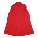 THUNDER BIRD Womens Red Wool Button Jacket S Plain Elegant Stylish