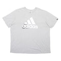 ADIDAS Mens Grey & White Crew Neck Short Sleeve Graphic T-Shirt 2XL