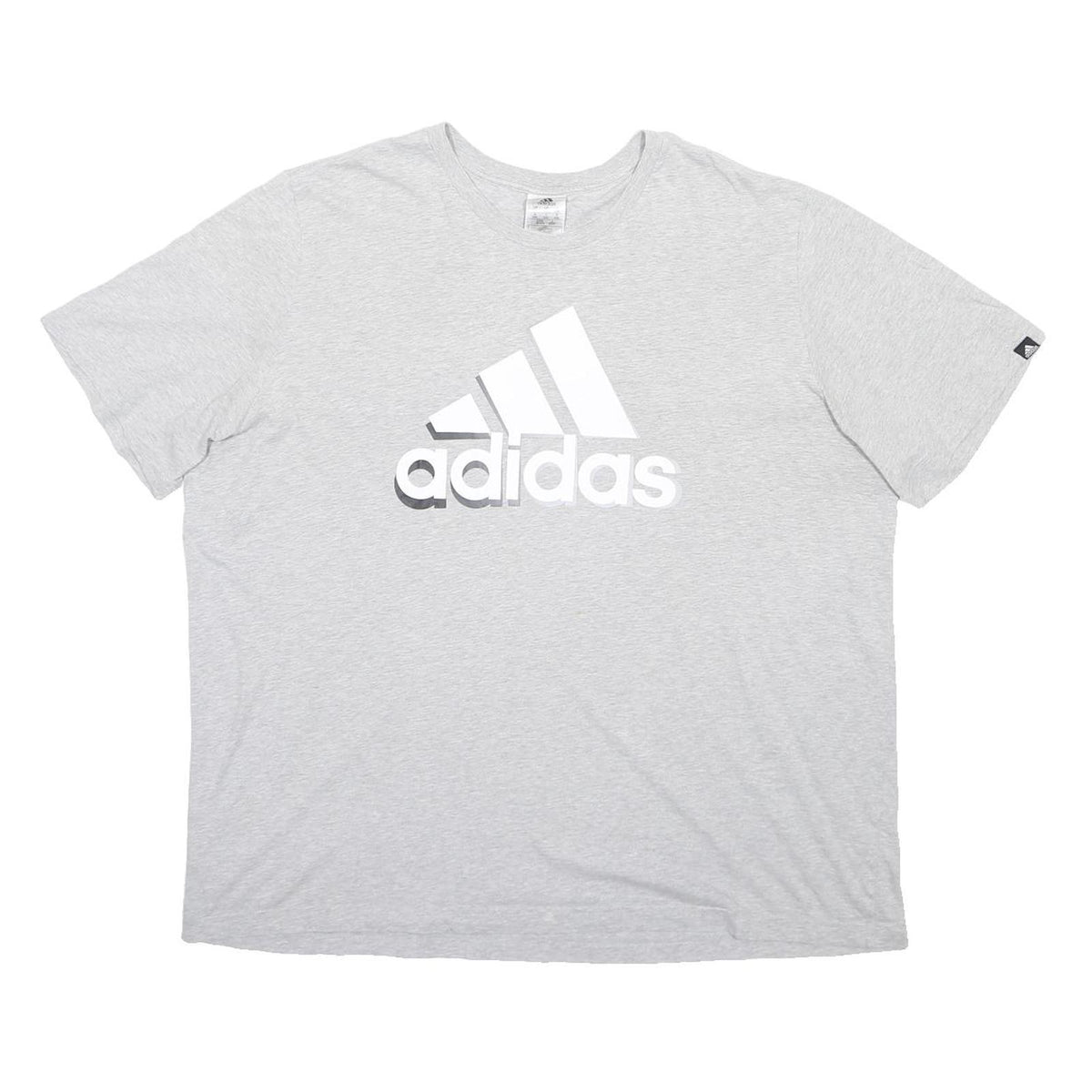 ADIDAS Mens Grey & White Crew Neck Short Sleeve Graphic T-Shirt 2XL