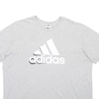 ADIDAS Mens Grey & White Crew Neck Short Sleeve Graphic T-Shirt 2XL