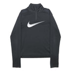 NIKE Womens Black 1/4 Zip Sweatshirt S Performance Activewear