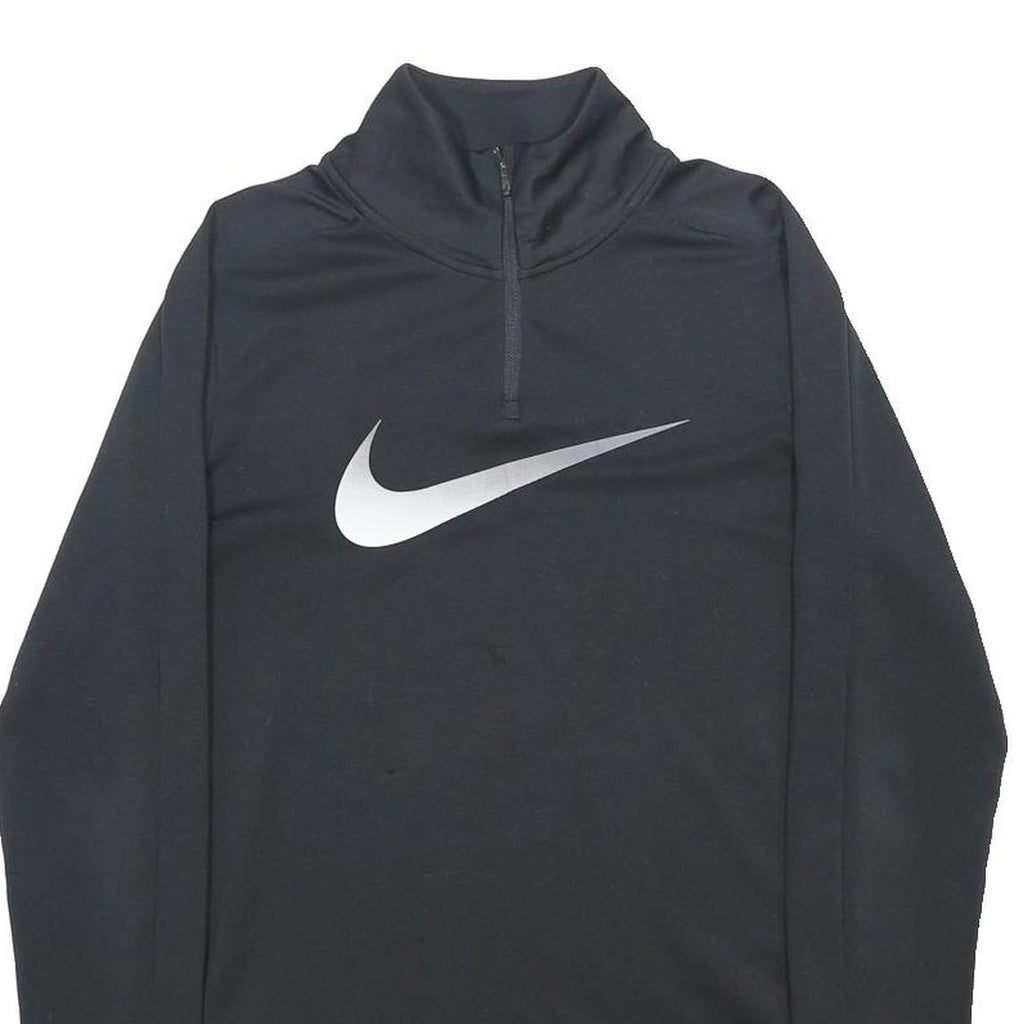 NIKE Womens Black 1/4 Zip Sweatshirt S Performance Activewear