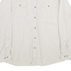 WRANGLER Mens Cream Cotton Shirt L Long Sleeve Button Front Pockets Classic