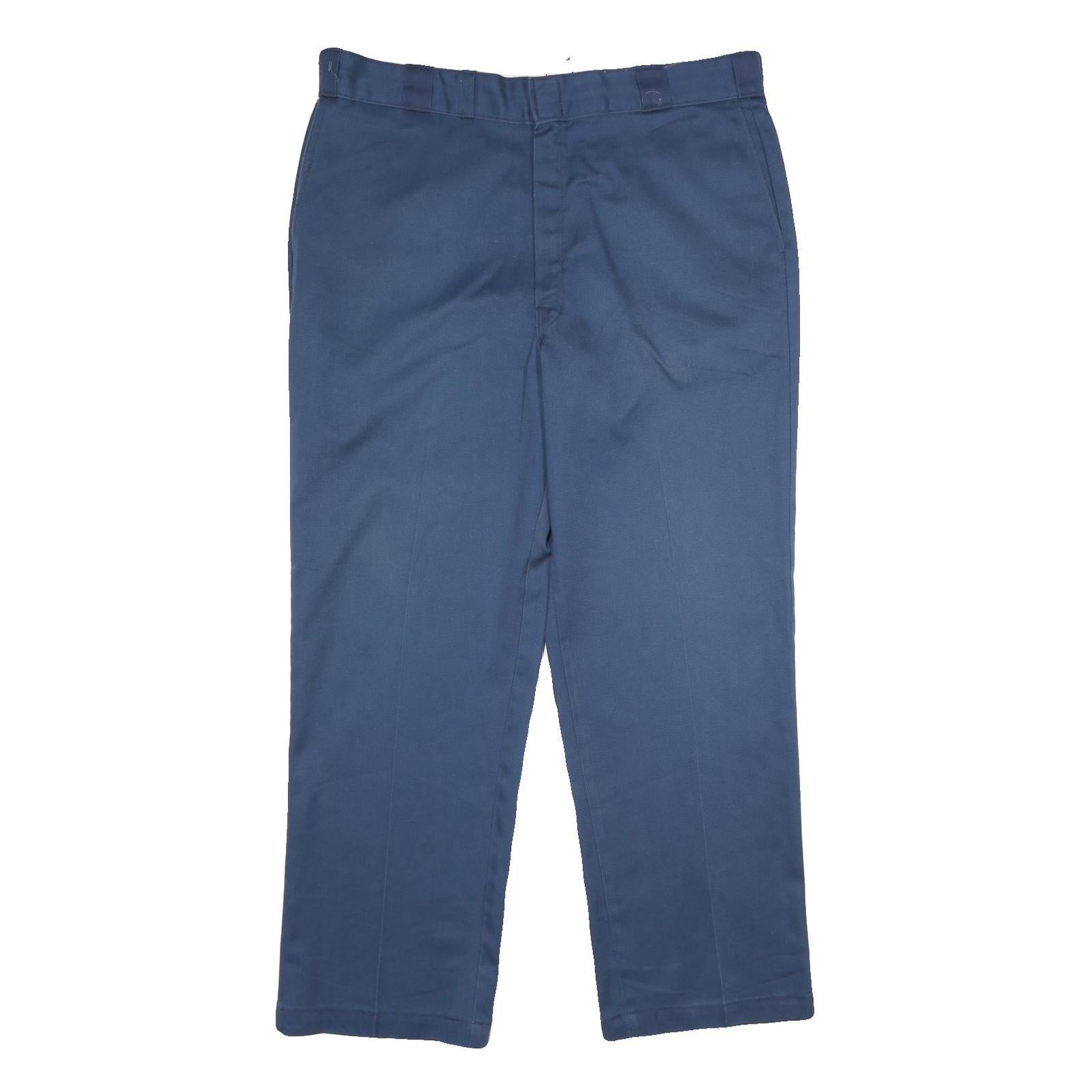 DICKIES Mens Classic Navy Blue Trousers W38 L30 Workwear Zip Closure