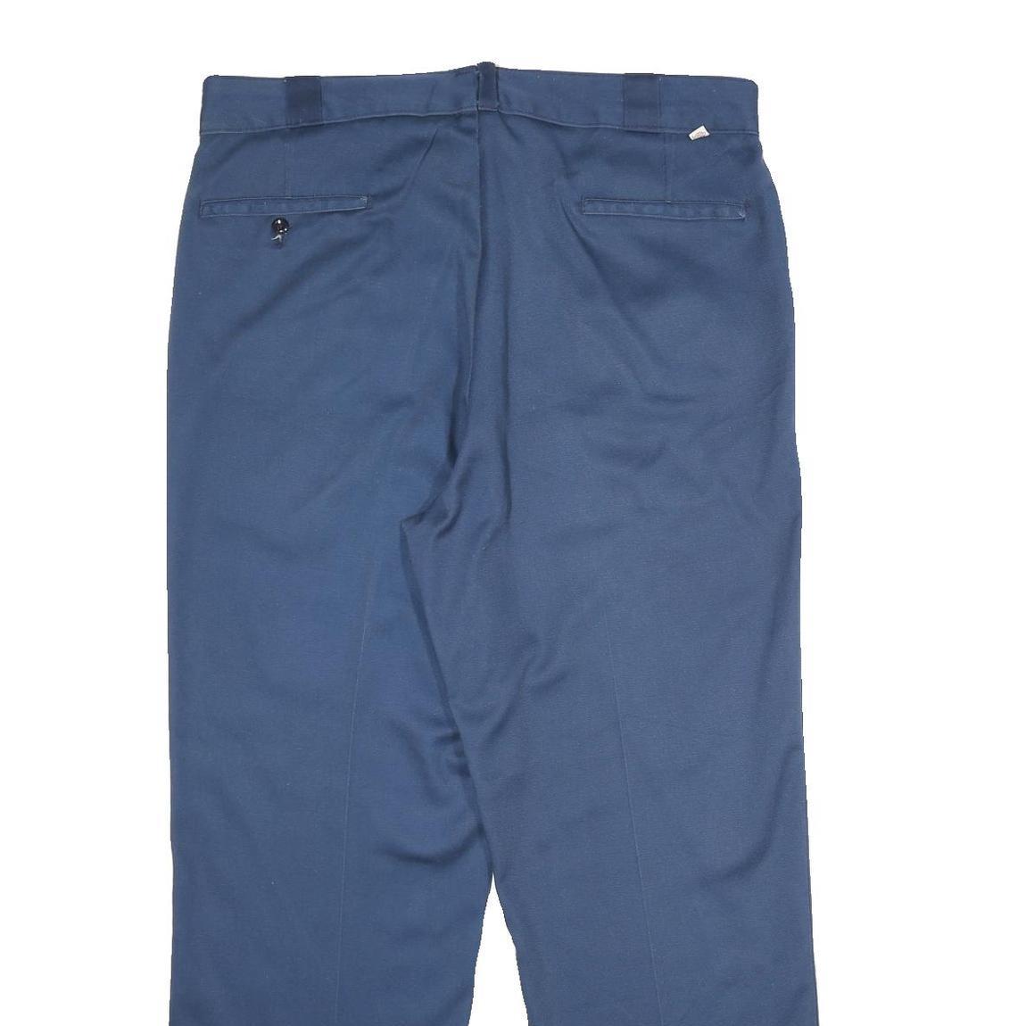 DICKIES Mens Classic Navy Blue Trousers W38 L30 Workwear Zip Closure