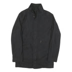 CALVIN KLEIN Mens Black Cotton Blend Zip Jacket M Plain Classic Casual Outerwear