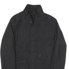 CALVIN KLEIN Mens Black Cotton Blend Zip Jacket M Plain Classic Casual Outerwear