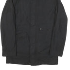 CALVIN KLEIN Mens Black Cotton Blend Zip Jacket M Plain Classic Casual Outerwear