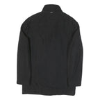 CALVIN KLEIN Mens Black Cotton Blend Zip Jacket M Plain Classic Casual Outerwear