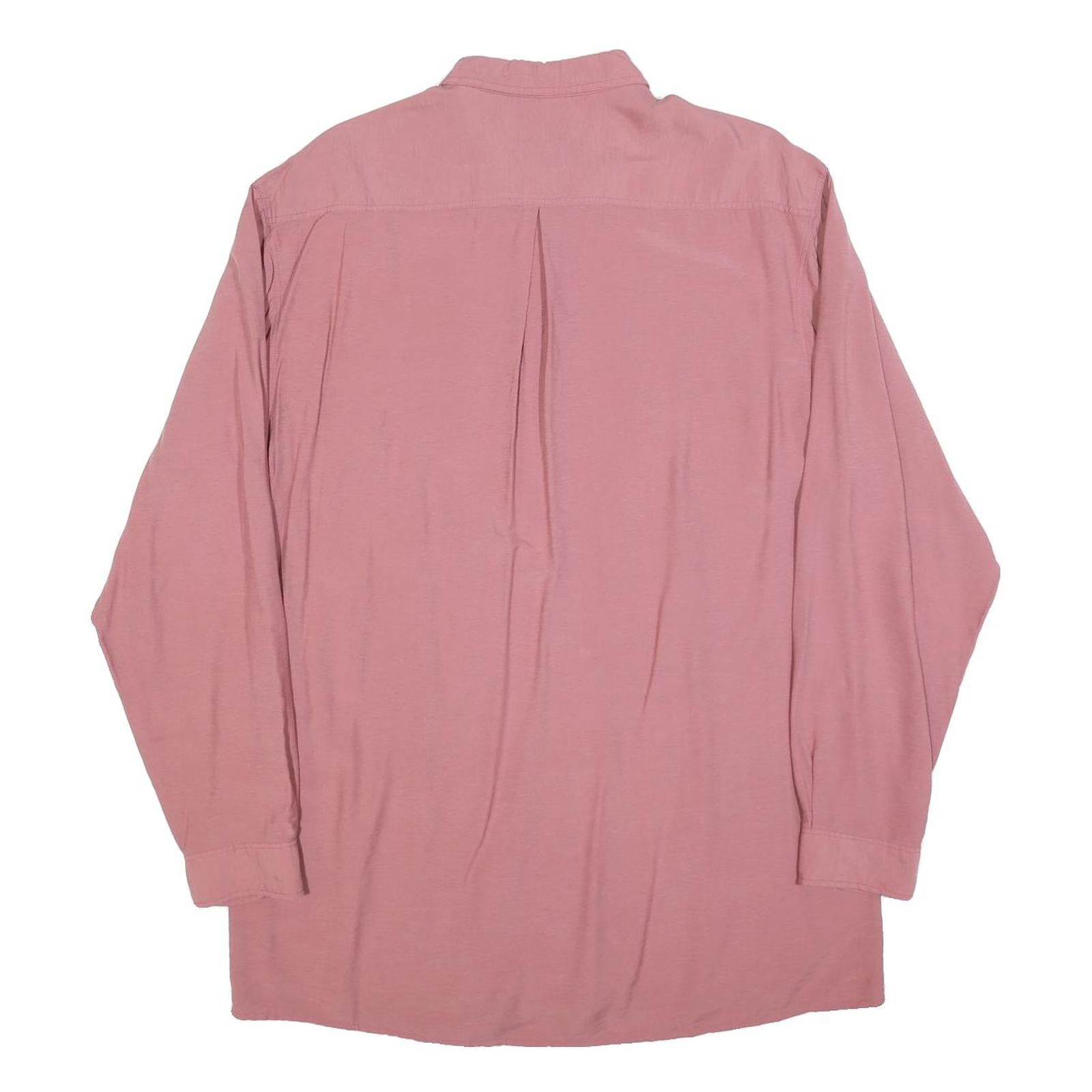 SAN CARLO Mens Rose Long Sleeve Shirt M Button Collar Polyester Blend Casual