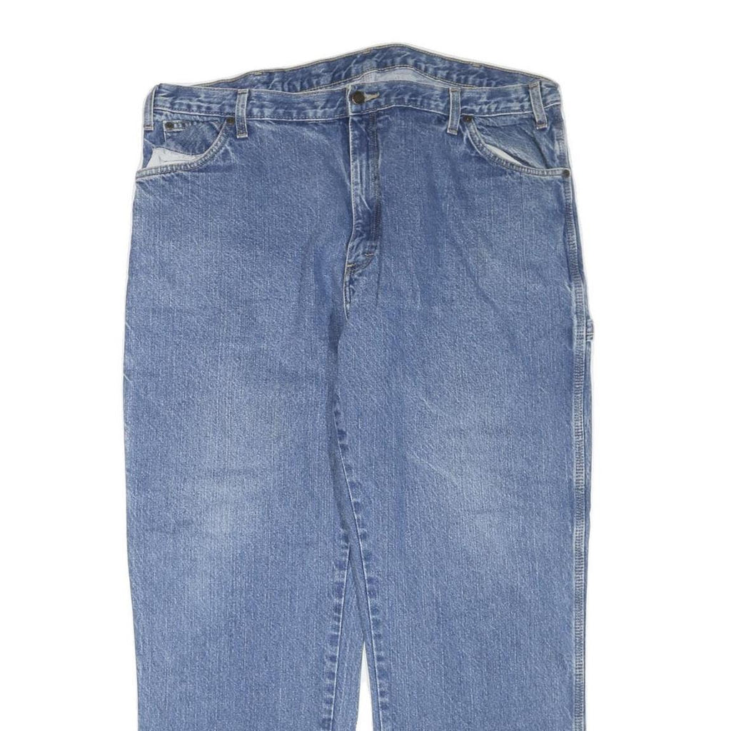 DICKIES Mens Regular Fit Blue Denim Jeans W42 L32 Workwear Casual Cotton Blend