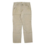 CARHARTT Mens Cotton Blend Beige Regular Fit Straight Trousers W36 L32 Workwear