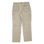 CARHARTT Mens Cotton Blend Beige Regular Fit Straight Trousers W36 L32 Workwear