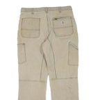 CARHARTT Mens Cotton Blend Beige Regular Fit Straight Trousers W36 L32 Workwear