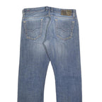 DIESEL Mens Regular Blue Denim Jeans W33 L31 Button Closure Classic Fit Straight