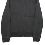 TOMMY HILFIGER Mens Black Cotton Zip Jacket S Ribbed Collar Casual Outerwear
