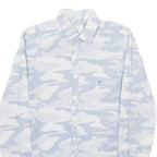 CALVIN KLEIN Mens Shirt White Crazy Pattern Long Sleeve S