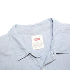 LEVI'S Mens Blue & White Cotton Blend Short Sleeve Shirt L Casual Summer Button