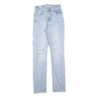 LEVI'S 724 Womens Jeans Light Blue Slim Straight Denim W26 L30 Ripped Distressed