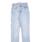 LEVI'S 724 Womens Jeans Light Blue Slim Straight Denim W26 L30 Ripped Distressed