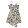 BIAGGINI Womens Fit & Flare Dress Grey Floral Sleeveless Knee Length 2XL