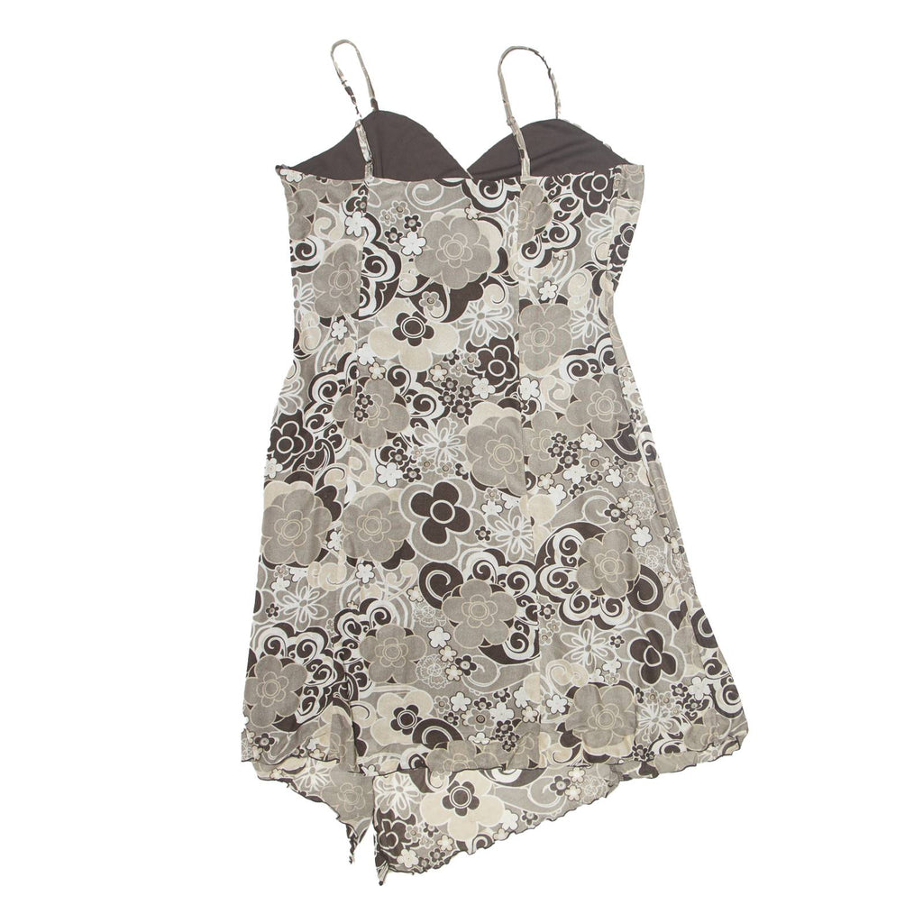 BIAGGINI Womens Fit & Flare Dress Grey Floral Sleeveless Knee Length 2XL