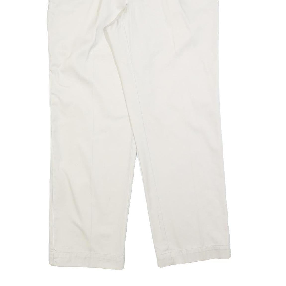 CHRISTOPHER & BANKS Womens Cotton Blend Relaxed Beige Trousers W28 L28 Casual