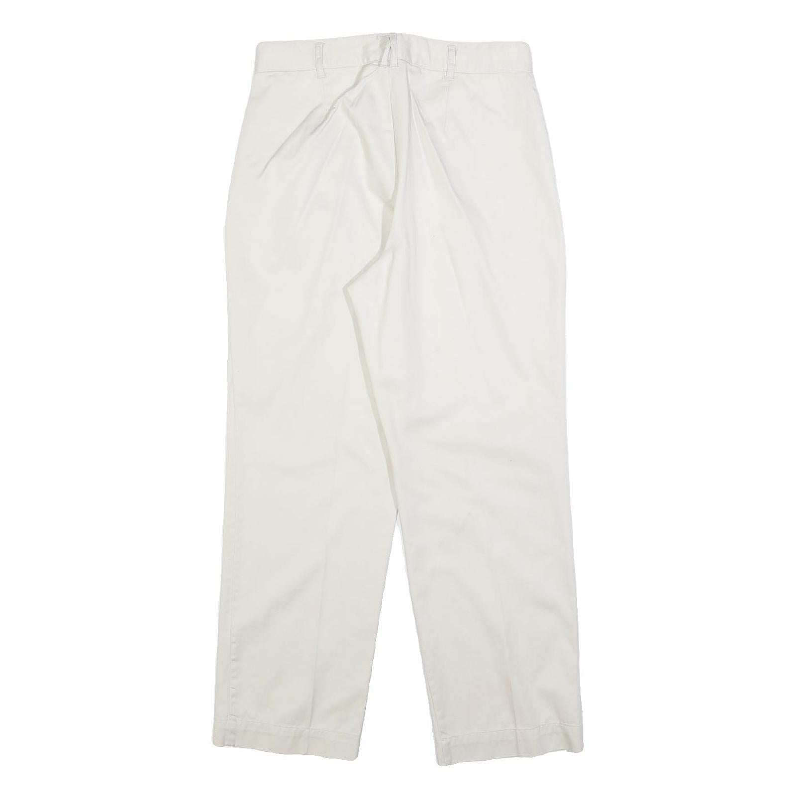 CHRISTOPHER & BANKS Womens Cotton Blend Relaxed Beige Trousers W28 L28 Casual