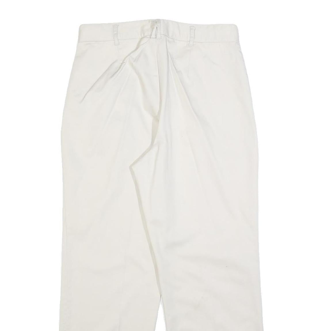 CHRISTOPHER & BANKS Womens Cotton Blend Relaxed Beige Trousers W28 L28 Casual