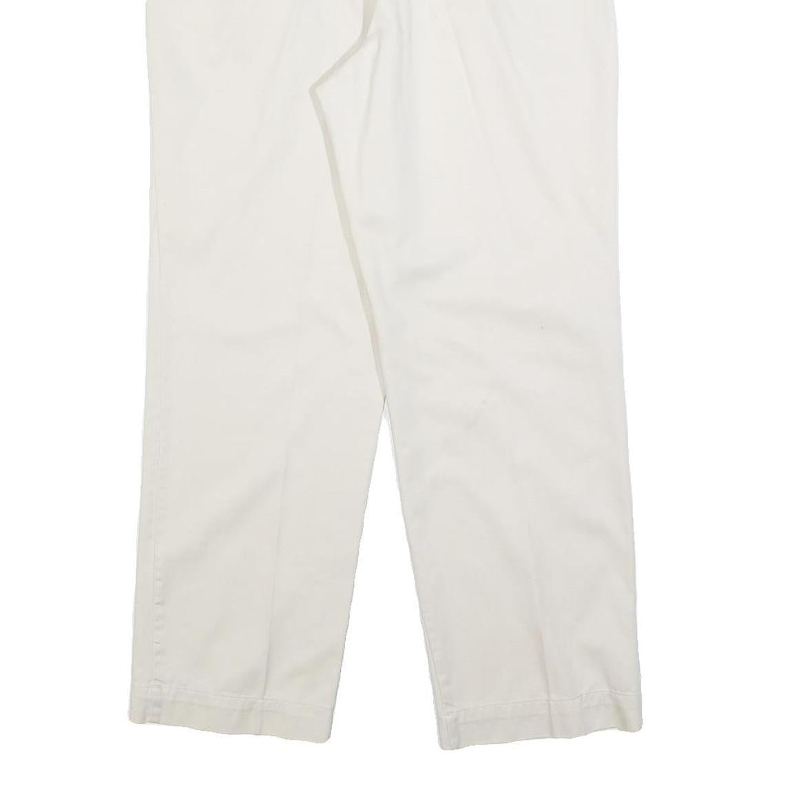 CHRISTOPHER & BANKS Womens Cotton Blend Relaxed Beige Trousers W28 L28 Casual