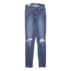 LEVI'S 721 Womens Jeans Blue Slim Skinny Denim Medium W26 L30 Distressed