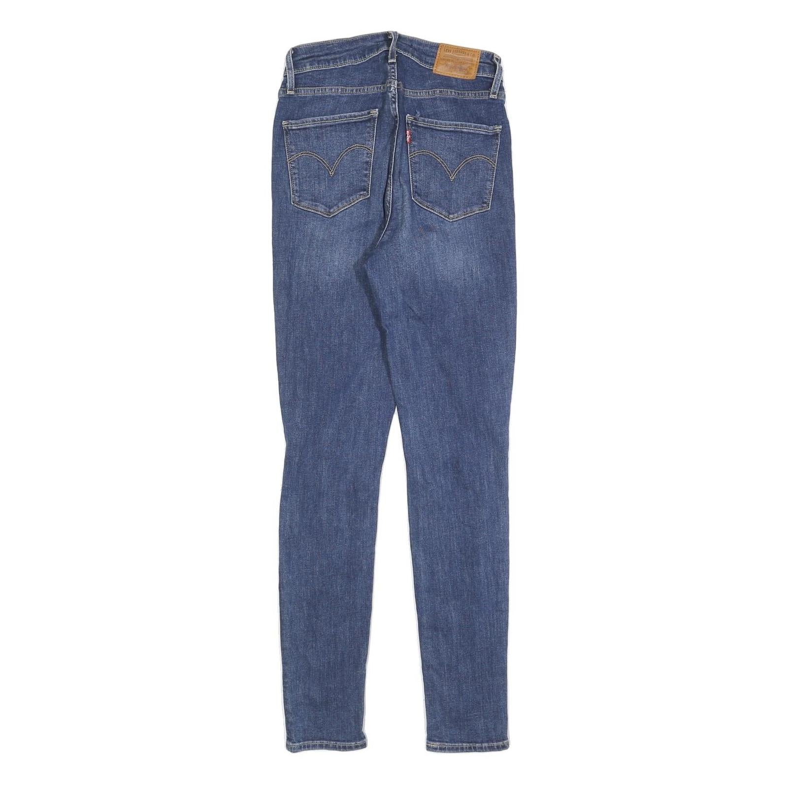 LEVI'S 721 Womens Jeans Blue Slim Skinny Denim Medium W26 L30 Distressed