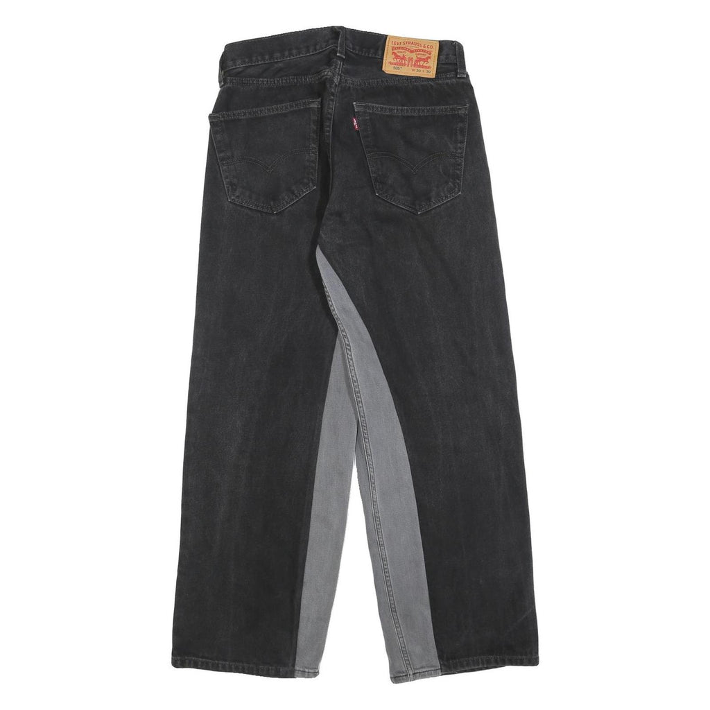 LEVI'S 505 Mens Jeans Black Loose Straight Denim Medium W30 L30 Classic Style