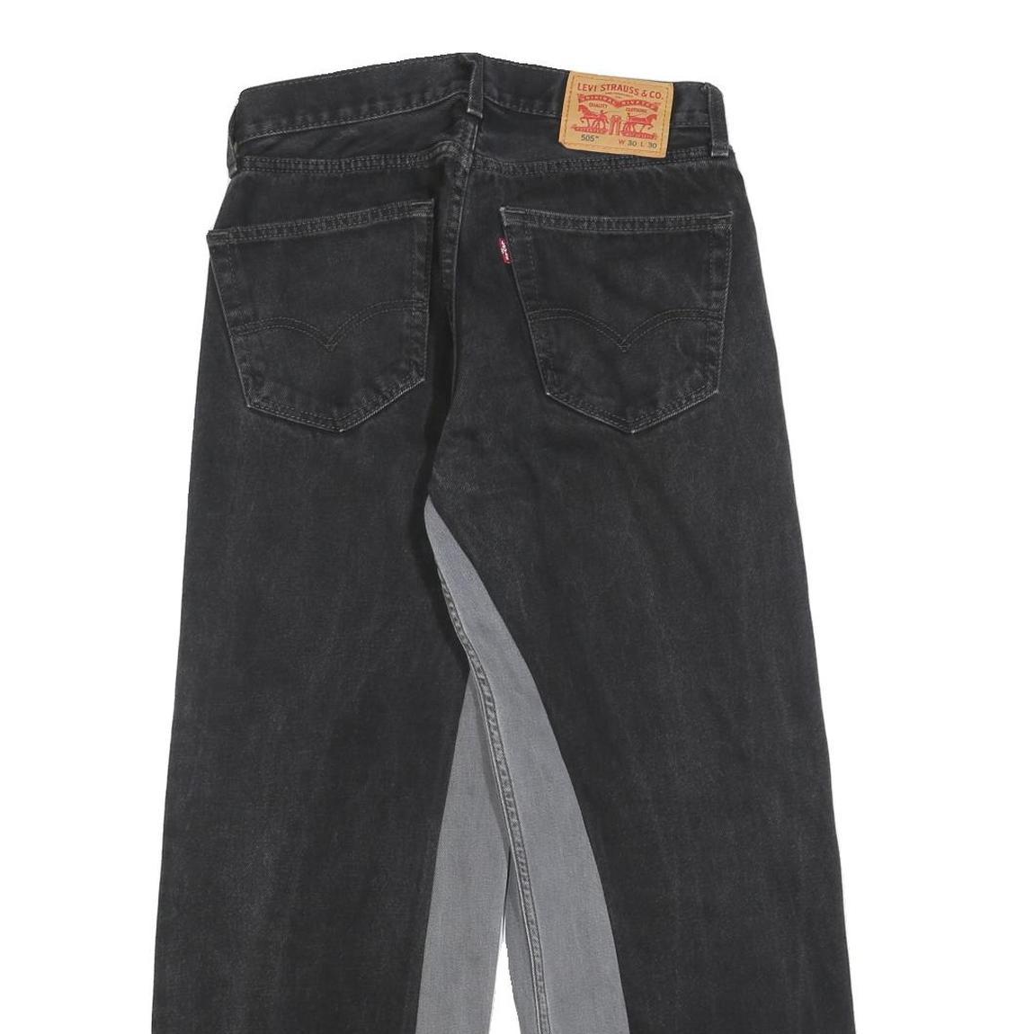 LEVI'S 505 Mens Jeans Black Loose Straight Denim Medium W30 L30 Classic Style