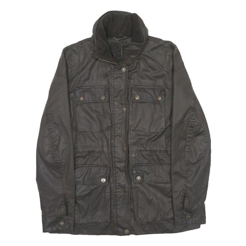 FAT FACE Womens Brown Jacket UK 12 Cotton Blend Zip Casual Classic