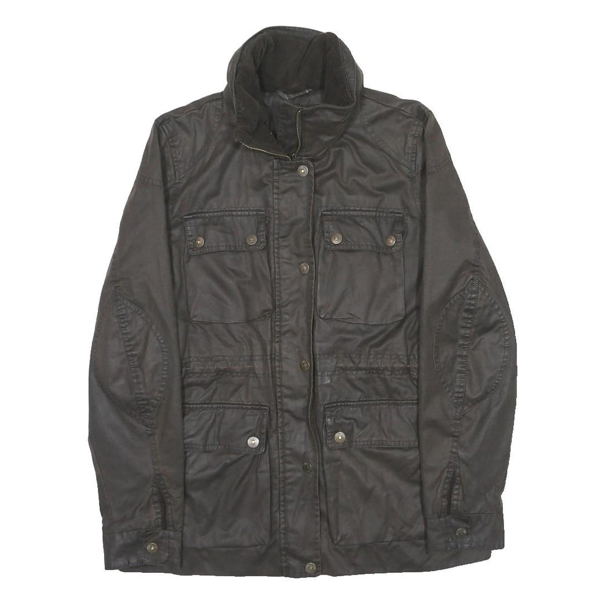FAT FACE Womens Brown Jacket UK 12 Cotton Blend Zip Casual Classic