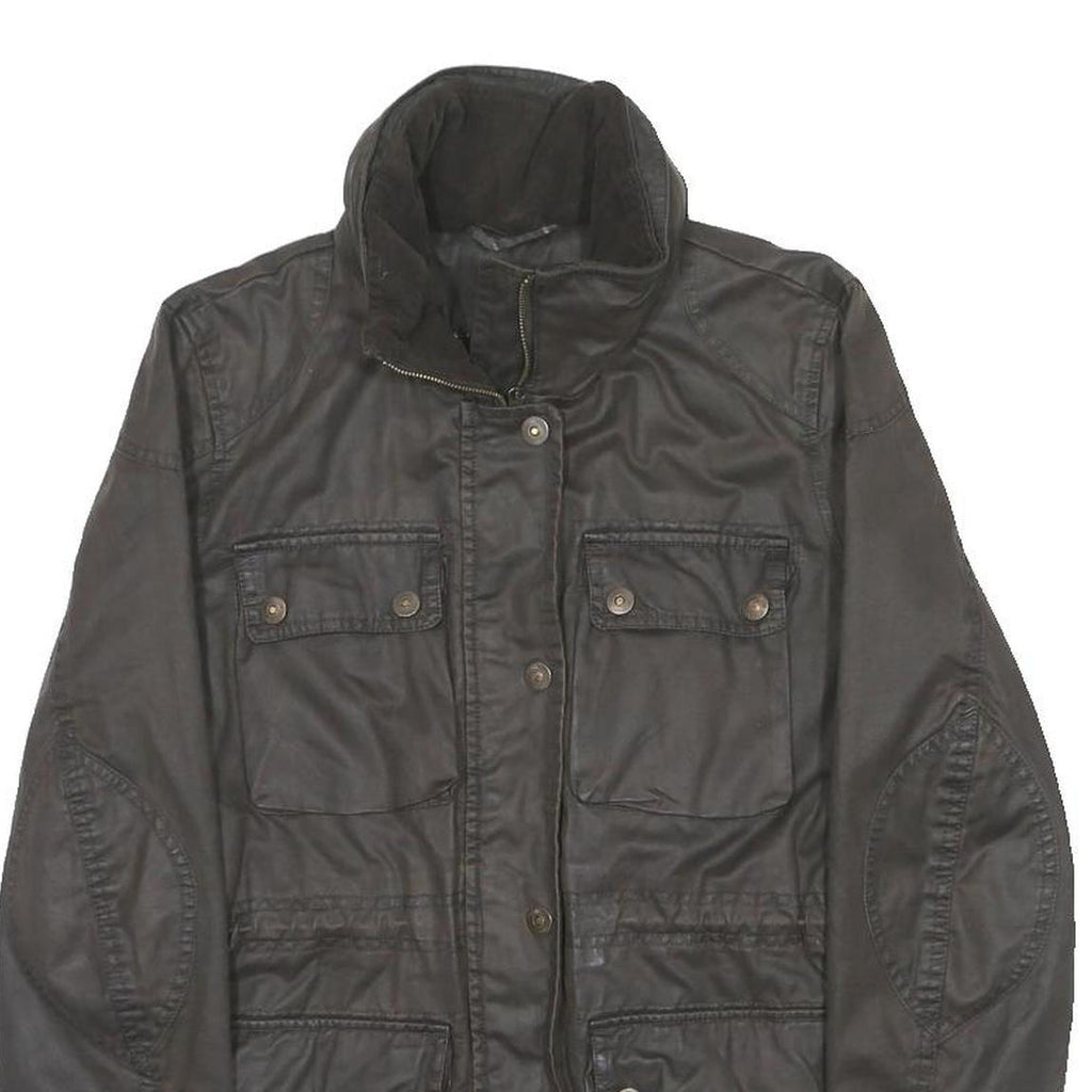 FAT FACE Womens Brown Jacket UK 12 Cotton Blend Zip Casual Classic
