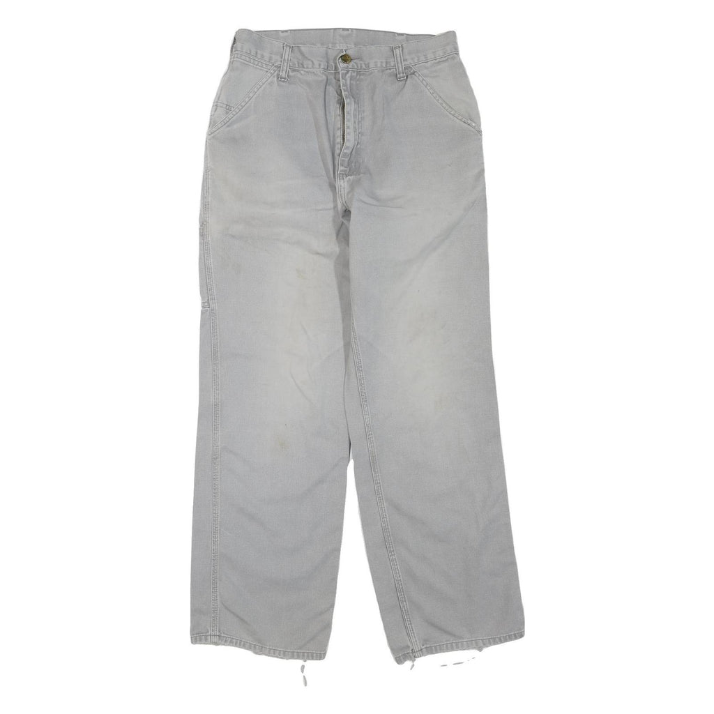 CARHARTT Womens Jeans White Regular Straight Denim W32 L30 Workwear Zip Closure