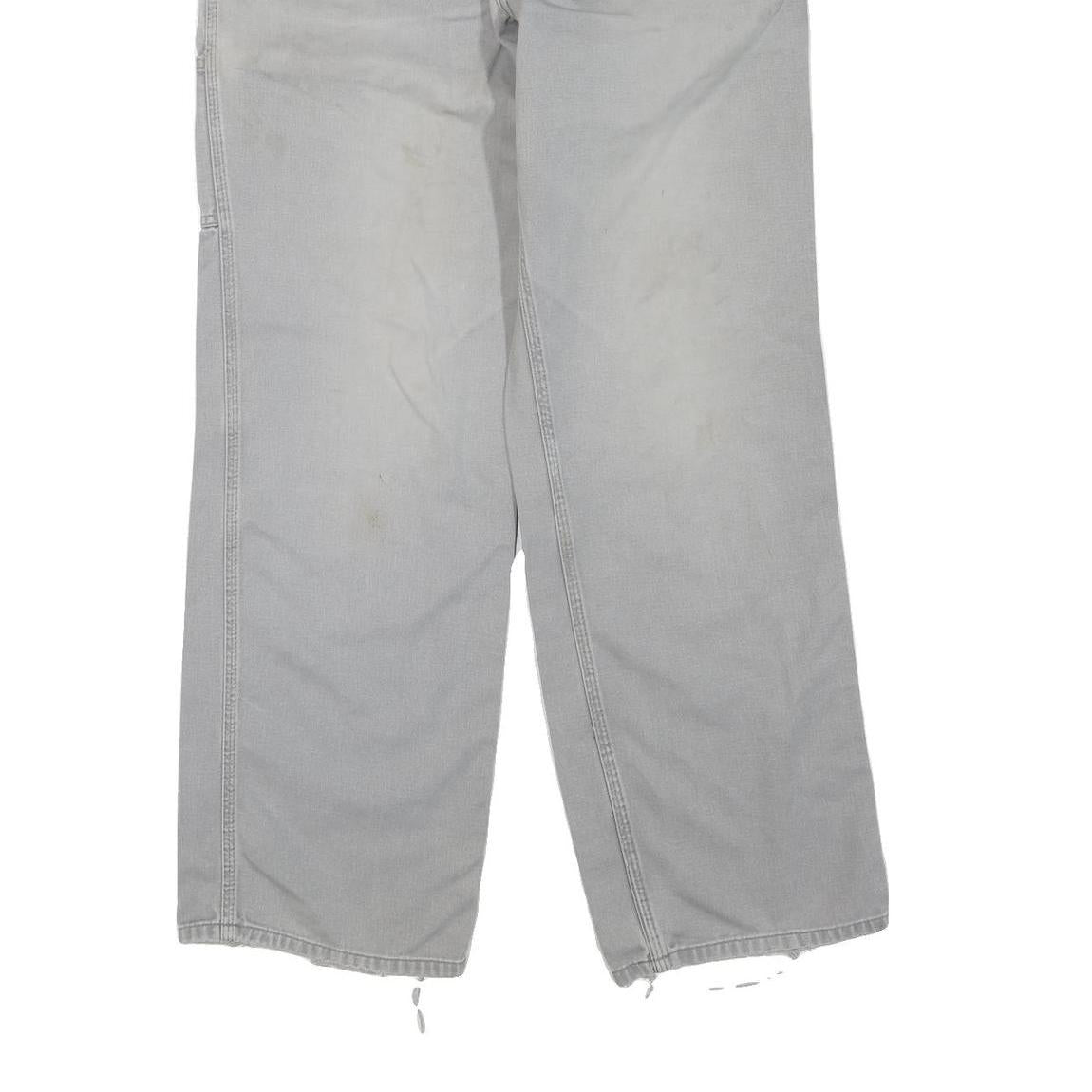 CARHARTT Womens Jeans White Regular Straight Denim W32 L30 Workwear Zip Closure