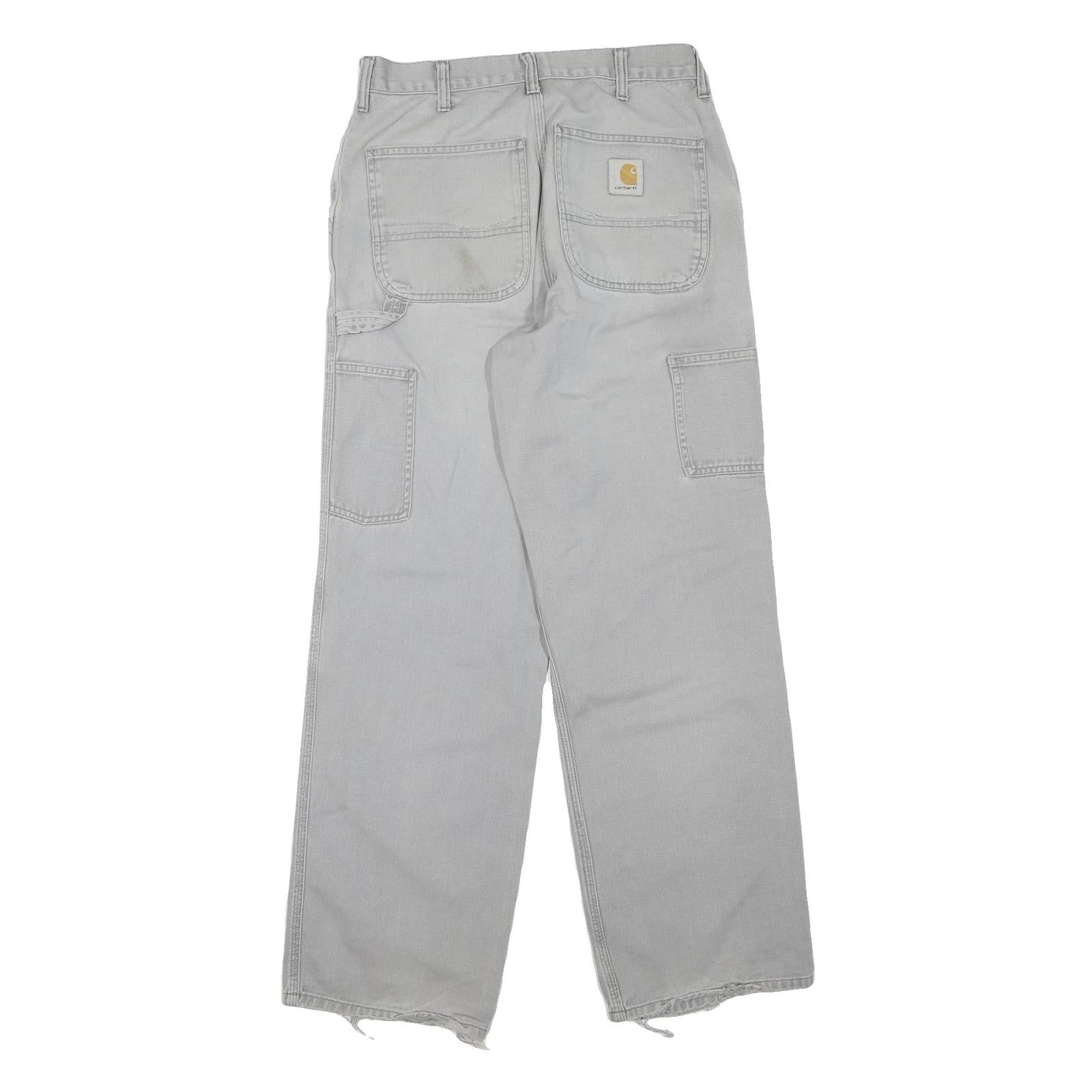 CARHARTT Womens Jeans White Regular Straight Denim W32 L30 Workwear Zip Closure