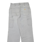 CARHARTT Womens Jeans White Regular Straight Denim W32 L30 Workwear Zip Closure