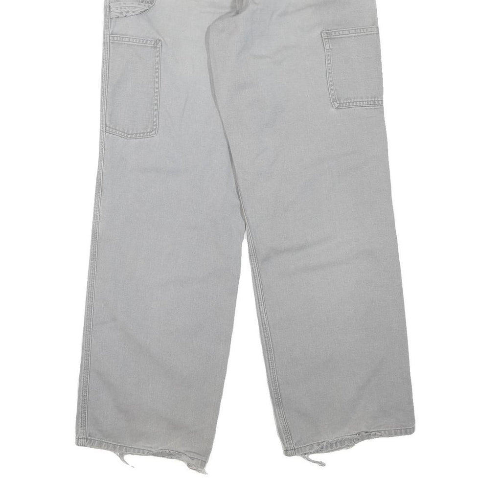 CARHARTT Womens Jeans White Regular Straight Denim W32 L30 Workwear Zip Closure