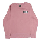 THE NORTH FACE Womens Pink Crew Neck M Cotton Logo Sweatshirt Long Sleeve