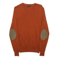 MASSIMO DUTTI Mens Rust Orange Plain V-Neck Basic Knit S Cashmere Blend Jumper
