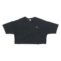 PUMA Womens Black & Orange Graphic T-Shirt L Short Sleeve Crew Neck Crop Top