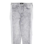 DIESEL Womens Slim Grey Denim Jeans W30 L28 Stripe Detail Zip Closure