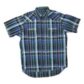 WRANGLER Mens Blue & Green Check Shirt L Cotton Blend Casual Button Up
