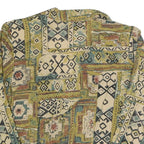 ESSAY Womens Green & Beige Printed Shirt Long Sleeve Collared M Cotton Blend