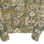 ESSAY Womens Green & Beige Printed Shirt Long Sleeve Collared M Cotton Blend