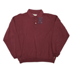 SWITCHER Mens Maroon Polo Collar L Cotton Blend Casual Sweatshirt Pullover